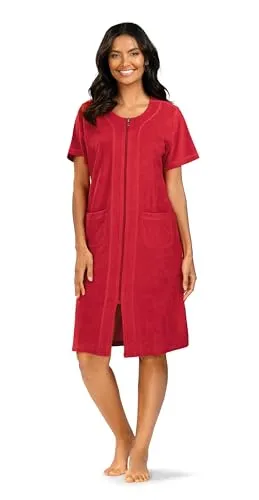 Damen Hauskleid COMTESSA Homewear Frottee Strandkleid Gr. 52 - Bequeme Strandbekleidung aus hochwertiger Baumwollmischung, ideal für entspannte Tage. Mit praktischem Reißverschluss und pflegeleichtem Frottee-Material.