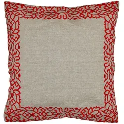 Handgefertigter Kissenbezug Frisia Rot 50x50cm - Boho Vintage Deko