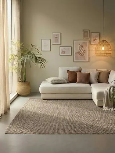 HANSE Home Teppich Jaipur Juteteppich, rechteckig 160x230 cm - Teppich aus 100% Jute in braun/grau, robust und strapazierfähig, ideal für Wohnzimmer, Esszimmer oder Schlafzimmer.