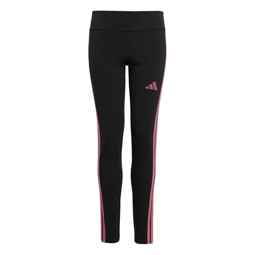 adidas Sportswear Leggings JG 3S LEG 230 - Sportliche Leggings in Black/Pink Fusion - Sport-Leggings aus 93% Baumwolle für hohen Tragekomfort, ideal zum Laufen und für aktive Freizeitgestaltung.