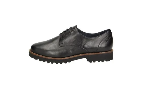 Sioux Damen Meredith-700-XL Derbys, Schwarz - Elegante Schnürhalbschuhe aus hochwertigem Glattleder, ideal für stilvolle Anlässe und den Alltag.