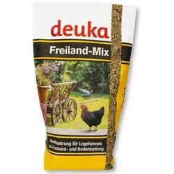 deuka Freiland-Mix 10 kg - Hochwertiges Hühnerfutter - Geflügelhaltung: Gekörntes Alleinfutter ohne genetisch veränderte Zutaten, ideal für Legehennen und Hühner für gesunde und schmackhafte Eier.