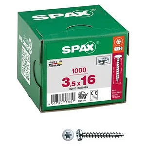 SPAX Universalschrauben T15 Halbrundkopf WIROX 0201010350165 3,5 mm x 16 mm, 1.000 St.