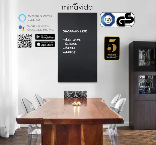 Infrarot-Tafelheizung IC900Plus Black mit WiFi-Thermostat - Moderne Infrarot-Heizung für Räume bis 20 m². Mit einstellbarem Thermostat und App-Steuerung für individuellen Komfort. Energieeffizient und platzsparend.