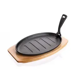Banquet Platte, gusseiserne Grillpfanne mit Brett 42502 - Braun