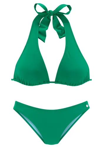 LASCANA Triangel-Bikini in 5 Tragevarianten, grün - Neckholder-Bikini in 5 Tragevarianten, aus umweltfreundlichem Recycling-Polyamid für individuellen Tragekomfort und Stilvielfalt.