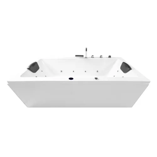 Basera® BASIC Indoor Whirlpool Naxos mit 16 Massagedüsen - Sanitäranlagen & Zubehör – Genießen Sie entspannende Massagen mit 16 leistungsstarken Düsen und einem stilvollen Wasserfall. Ideal für Ihr Zuhause, sorgt die Raumsparwanne für Komfort und Effizienz.