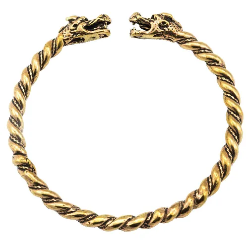 Armreif Wikinger-Drachen aus Bronze - groß - Eleganter Armreif im Wikinger-Stil aus hochwertiger Bronze. Ideal für Fans der keltischen Kultur und als einzigartiges Accessoire für jeden Anlass.