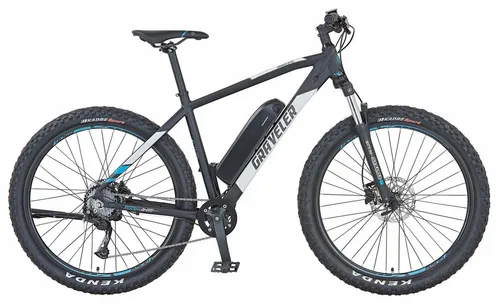 E-Bike PROPHETE Graveler e9400 - 27,5 Zoll, 48cm, schwarz - E-Bike für Damen und Herren mit kraftvollem 250 W Blaupunkt Hinterradmotor, ideal für leichtes Gelände und Trails. Genießen Sie Fahrspaß bei jedem Wetter dank wasserdichter Sattelpacktasche.