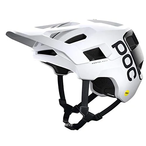 POC Kortal Race MIPS Helm – Unisex, Hydrogen White/Uranium Black, S (51-54cm) - Fahrradhelme für Mountainbiker, mit MIPS-Technologie für verbesserten Schutz bei Rotationsaufprällen und integriertem NFC-ID Chip für schnellen Zugang zu medizinischen Daten im Notfall.