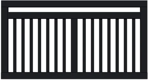 Plus Zaun Linea 150 x 80 cm RAL 9005 Schwarz - Robuster Gartenzaun in elegantem Schwarz, ideal für stilvolle Abgrenzungen im Garten oder auf der Terrasse.