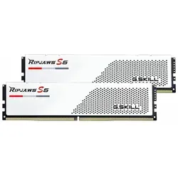 G.Skill Ripjaws S5 White 32GB DDR5 6000-30 - Arbeitsspeicher, Hochleistungs-DDR5 mit 6000 MHz für Gaming und intensive Anwendungen, Dual Channel Kit für maximale Geschwindigkeit und Stabilität.