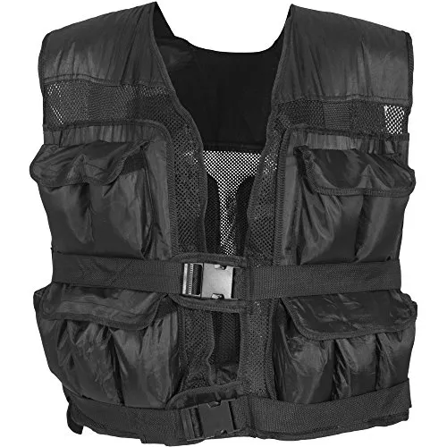 GORILLA SPORTS® Gewichtsweste mit Tragetasche - Verstellbar, 10/20/30 kg, Unisex, Schwarz - Verstellbare Gewichtsweste für individuelles Training. Ideal für Krafttraining und Ausdauer, leicht zu reinigen und für alle Altersgruppen geeignet.