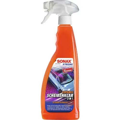 SONAX XTREME Ceramic ScheibenKlar 2 in 1 Scheibenreiniger 750 ml - Streifenfreie Reinigung - Erleben Sie klare Sicht und Schutz in einem Schritt! Der SONAX XTREME Ceramic ScheibenKlar reinigt und versiegelt Ihre Scheiben mühelos für bis zu sechs Wochen. Genießen Sie mehr Sicherheit und Komfort im Straßenverkehr.