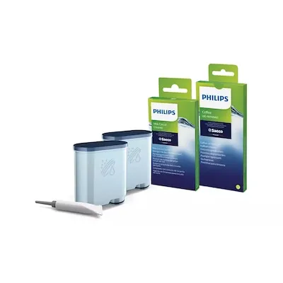 Philips Saeco Wartungskit CA6707/10 - Kaffeefettlöser & Wasserfilter - Espressokocher & Mokkakannen, sorgt für optimale Pflege Ihrer Maschine und verlängert deren Lebensdauer.