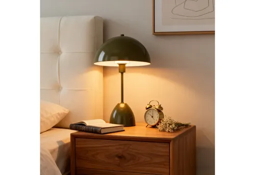 OTTO HOME Tischleuchte "Dorrio Pilzlampe", dunkelgrün, Ø 25cm, H: 40cm - Die "Dorrio" Tischlampe vereint modernes Design mit funktionalem Licht. Ideal für jeden Raum, schafft sie eine gemütliche Atmosphäre und ist ein stilvolles Wohnaccessoire, das in jede Einrichtung passt.