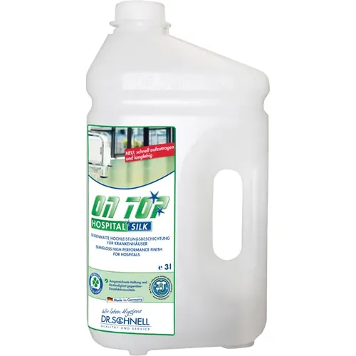 Dr. Schnell ON TOP Hospital Silk 3 L Bodenbeschichtung - Reinigungsmittel für seidenmatte, strapazierfähige Bodenbeschichtung, desinfektionsmittelbeständig und ideal für den Einsatz in Krankenhäusern.