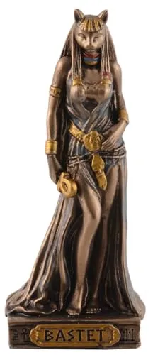 Vogler Dekofigur Mini Ägyptische Göttin Bastet 9cm Statue - Elegante Miniatur-Skulptur aus Polyresin, ideal für kreative Deko-Ideen und als stilvolles Wohnaccessoire.