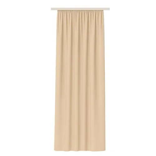 Bestlivings Vorhang Blickdicht Aber Lichtdurchlässig (140x245cm / 1 Stück) Gardine Uni (Beige) mit Kräuselband/Universalband, Dekoschal für Fenster, Balkon - Dekorativer Gardinenschal