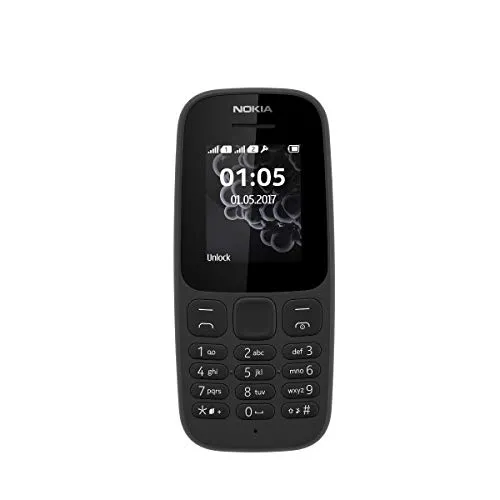 Nokia 105 Dual-SIM - Schwarz - Handy ohne Vertrag mit 800mAh Akku, ideal für einfache Kommunikation und lange Standby-Zeiten. Kompakt und leicht mit 2000 Telefonbucheinträgen.