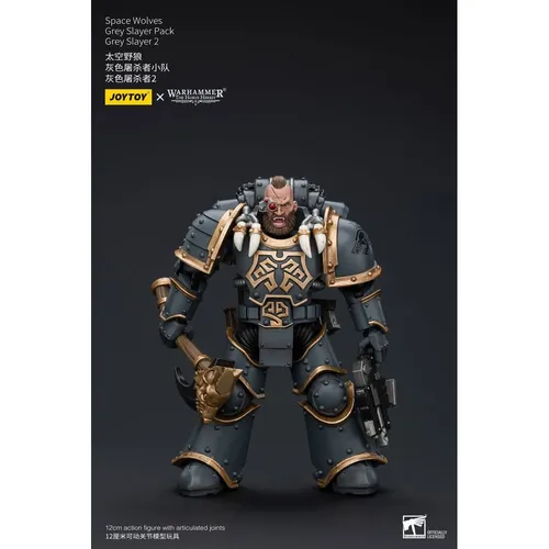JoyToy Space Marines - Space Wolves - Grey Slayer Pack - Grey Slayer 2 1/18 - Action- & Spielfiguren, detaillierte Sammlerfigur für Fans von Warhammer 40K mit beweglichen Teilen und hoher Qualität.