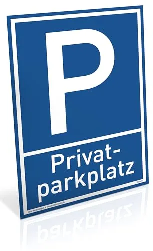 Schild Privat Parkplatz | Alu 20 x 30 cm | Wetterfest - Sicherheitsschilder: Hochwertiges Alu-Schild mit UV-Schutz, ideal für den Außenbereich. Wetterfest und stabil, perfekt für Privatparkplätze.