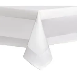 DecoHomeTextil Heimtextilmanufaktur Tischdecke 100% Baumwolle Damast Gastro Edition Weiß Feinste Vollzwirn Qualität Eckig | 90 cm x 90 cm
