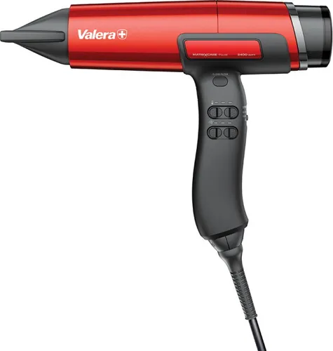 Valera MatrixCare AI Pulse Metallic Red 2400W - Hochleistungs-Haartrockner mit 2400W und innovativer Air Boost Technology für schnelles Trocknen. Ideal für Friseure, bietet bis zu 10.000 Stunden Laufzeit und präzise Temperatureinstellungen.