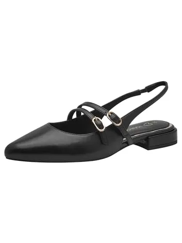 MARCO TOZZI Slingpumps für Damen, Gr. 39, Schwarz - Elegante Slingpumps aus Lederimitat mit komfortabler Feel Me-Ausstattung. Ideal für Business und Abendanlässe, bietet dieser Schuh einen gepolsterten Komfort und stilvolles Design.