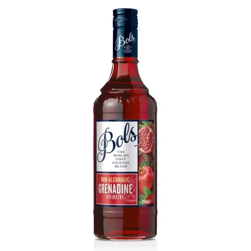 Bols Grenadine Sirup Alkoholfrei (1 x 0.75 l) - Säfte - Hochkonzentrierter Sirup mit fruchtigem Geschmack, ideal für Cocktails, Desserts oder Salatsoßen.