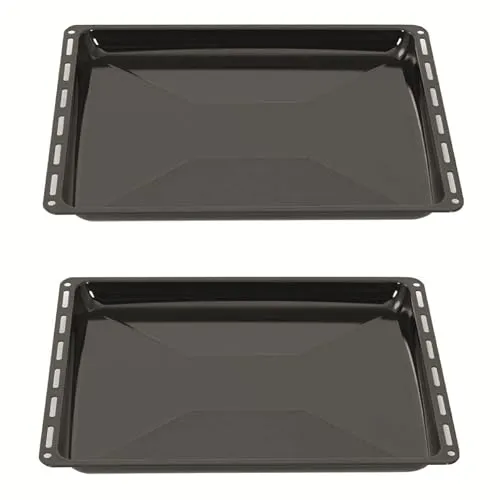 Backblech Set 445x375 - 2er Emailliertes Backofenblech - Backofen- & Herdzubehör: Hochwertiges 2er Set aus emailliertem Material, ideal für gleichmäßiges Backen und einfache Reinigung. Passend für viele bekannte Marken.