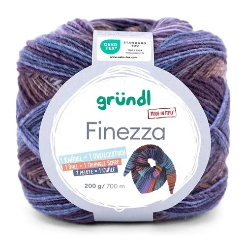 Gründl Wolle Multi Melange Bobbel für Schal - 200g Farbverlaufswolle mit 760m Lauflänge, ideal für einen kompletten Schal. Inkl. Strickanleitung und geeignet für Nadelstärken 4-5 mm. Perfekt für kreative Projekte!