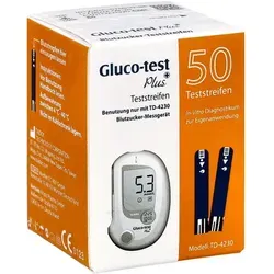 Gluco Test Plus Blutzuckerteststreifen - Blutzuckermessgeräte für Diabetes, schnelle Messung in nur 7 Sekunden mit minimalem Blutbedarf von 0,7 μl und benutzerfreundlicher Handhabung.