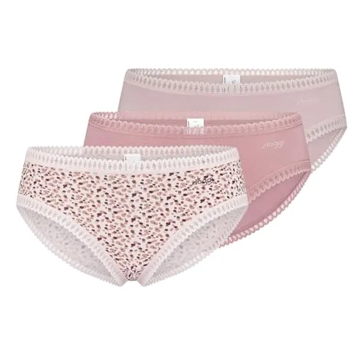 Sloggi 3P GO Crush Hipster Briefs Sand/Rosa - X-Large Damen - Funktionsunterwäsche mit maximalem Komfort - 3er-Pack aus 95 % GOTS-zertifizierter Bio-Baumwolle für ein angenehmes Hautgefühl und perfekten Sitz.