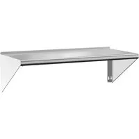 vidaXL Wandregal mit erhöhter Kante - Schweberegal aus rostfreiem Edelstahl, ideal für Wohnzimmer und Küche. Robustes Design mit erhöhter Kante für sicheren Halt von Dekoartikeln und platzsparender Wandmontage.