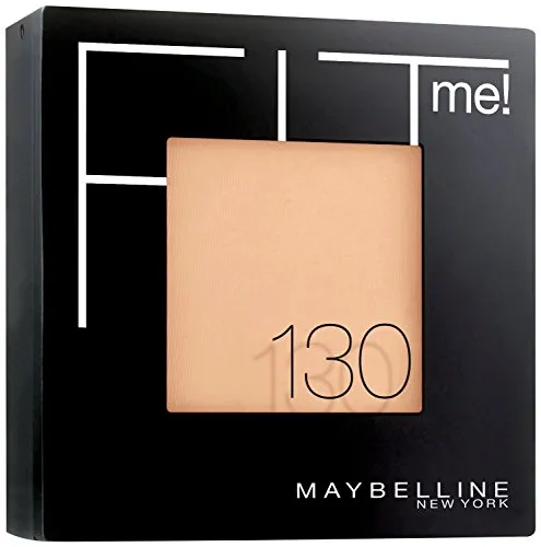 Maybelline New York Puder, Mattierend, porenverfeinernd und langanhaltend, Fit Me! Matte + Poreless, Nr. 130 Buff Beige, 1 x 9g