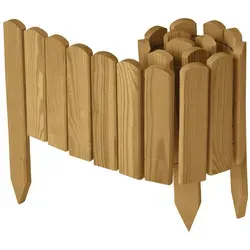 Garronda Beeteinfassung Holz Rollzaun - Flexibler Gartenzaun 20 cm x 100 cm - Rasenkanten aus imprägniertem Holz, wetterfest und flexibel formbar. Ideal zur Abgrenzung von Beeten und Pflanzen, schützt Ihre Gartenpracht und sorgt für Ordnung.