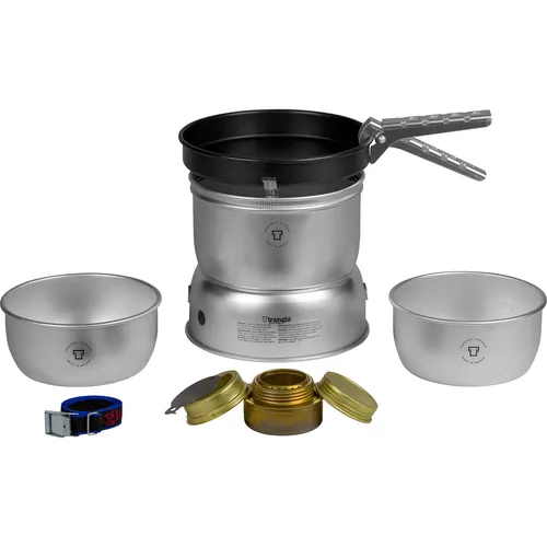 Trangia Sturmkocher klein UL ALU mit Non-stick Pfanne - Campingkocher für Alleinreisende oder Paare, ultraleichtes Aluminium, kompakt und platzsparend im Rucksack, inklusive 18 cm Non-Stick Pfanne für einfaches Kochen.