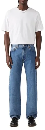 Levi's 555 Relaxed Straight Jeans für Damen - Bequeme 5-Pocket-Jeans von Levi's® in blau mit normaler Leibhöhe. Der entspannte Schnitt und das strapazierfähige Material garantieren einen lässigen Look und hohen Tragekomfort.