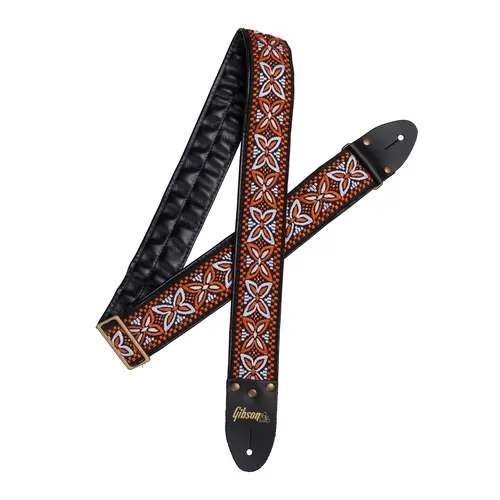 Gibson ASVS-ORL The Orange Lily Strap - Gitarrengurt mit Stil - Der Gibson The Orange Lily Strap ist ein eleganter Nylongurt für Gitarre und Bass. Mit seinem Vintage-Motiv und stufenlos verstellbarer Länge bietet er optimale Spielpositionen für jeden Musiker. Hochwertige Verarbeitung garantiert Komfort.