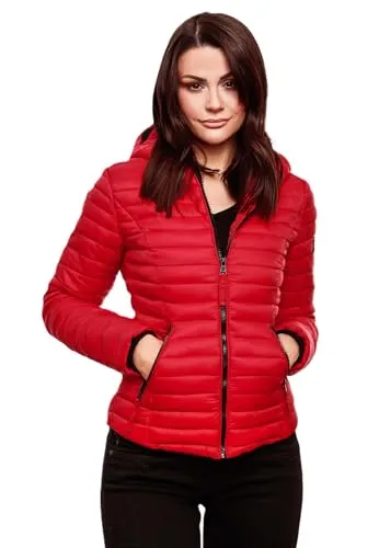 Navahoo Damen Übergangs Stepp Jacke mit Kapuze B348 - Stilvoll und Komfortabel - Funktionsjacken: Zeitlose Damen Steppjacke mit leicht tailliertem Schnitt, weichem Obermaterial und praktischen Taschen für den perfekten täglichen Begleiter.