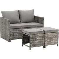Juskys 2in1 Polyrattan Relax Gartenmöbel Set Jamaika - Gartenmöbel Set für Balkon & Terrasse, multifunktional als Essplatz oder Lounge nutzbar; wetterbeständig und langlebig für entspannte Sommerabende.