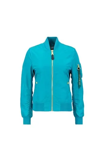 Alpha Industries Damen MA-1 VF LW Bomberjacke, Blue Lagoon, M - Stilvolle Bomberjacke für Damen mit Slim Fit, ideal für den Alltag. Ausgestattet mit praktischen Taschen und wasserabweisendem Material für optimalen Komfort.