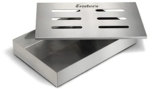 Enders® RÄUCHERBOX EDELSTAHL 8812 – Perfektes Grill-Zubehör für aromatischen Rauchgeschmack - Hochwertige Edelstahl-Räucherbox für Räuchermehl, Chips oder Pellets. Ideal für Gasgrills, um Ihrem BBQ ein intensives Aroma zu verleihen. Kompakte Maße: 4.7 L x 21.7 H x 16.8 W (cm).