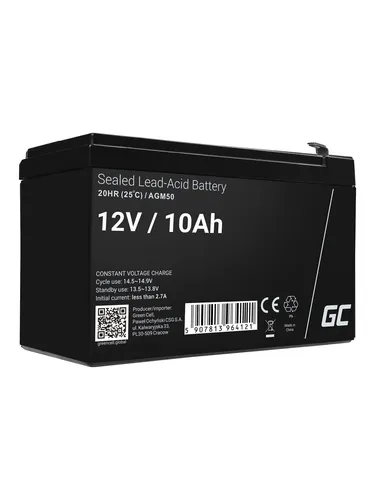 Green Cell AGM 12V 10Ah Akku - Wartungsfreie Blei-Batterie für hohe Betriebssicherheit, ideal für USV und Photovoltaik Anwendungen