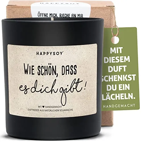 Danke sagen Soja Duftkerze im Glas mit Spruch natürlich handgemacht nachhaltig persönlich Geschenk liebevolle Geschenkidee beste Mama Papa Freundin Freund Schön dass es dich gibt Geburtstag