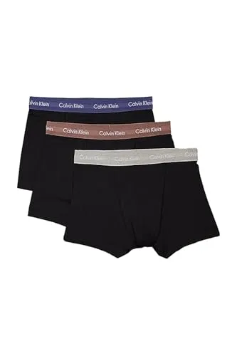 Calvin Klein Herren 3er Pack Boxershorts Trunks Unterwäsche, Schwarz (B- R Iris, Grey Heat, Dusty Tan WBS), M