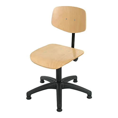 STIER Arbeitsstuhl mit Gleitern - Ergonomisch verstellbar - Bürostuhl mit stufenlos verstellbarem Rücken und Sicherheitsgasfeder für Sitzhöhen von 420-610 mm. Ideal für ergonomisches Arbeiten in jedem Büro.