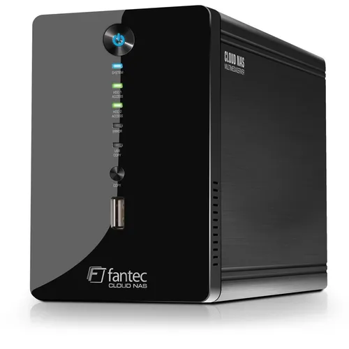 FANTEC CL-35B2 NAS-Server - 2-Schächte NAS-Server mit RAID 0, 1 und Gigabit Ethernet für sichere Datenverwaltung und hohe Leistung.