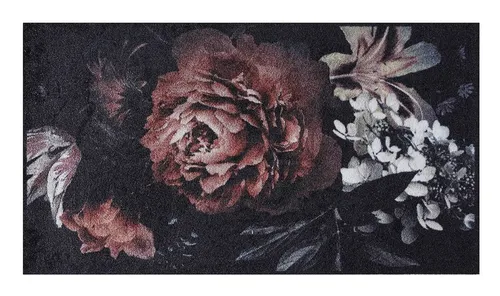 MD-Entree Bella Rosa Küchenmatte 67x120 cm - Hochflorige Sauberlaufmatte in stilvollem Design mit rutschhemmendem Rücken. Ideal für Küche und Wohnräume. Maschinenwaschbar bei 30°, für einfache Pflege und langanhaltende Frische.